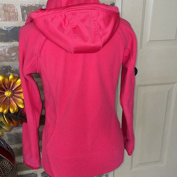 Columbia Benton Springs Fuchsia Hot Pink Full Zip Fleece Hoodie Gray Accents - Picture 3 of 16